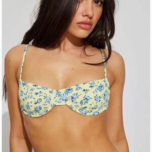 Garage yellow underwire bikini top